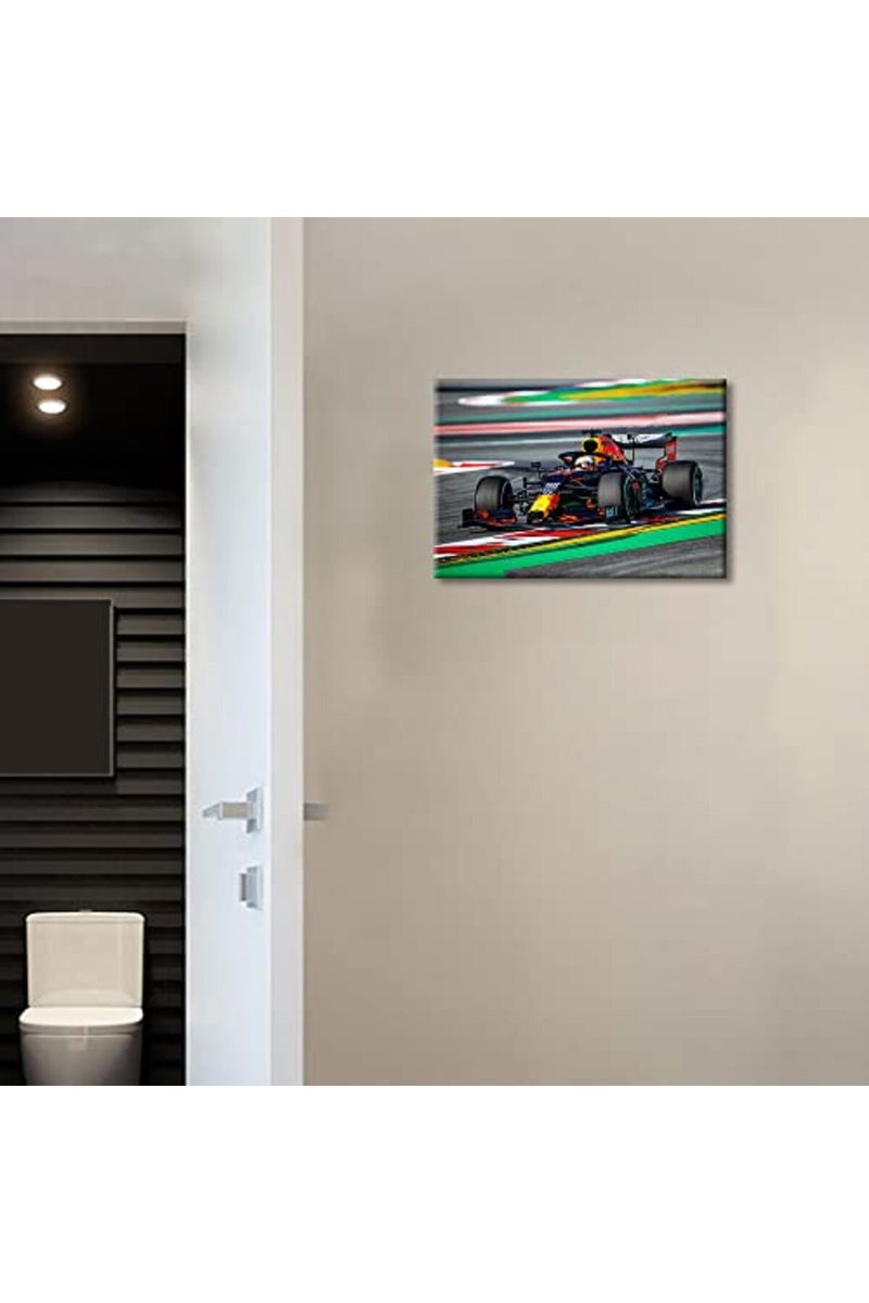 TISHIRON Canvas Wall Art F1 Racing Car Urban Championship World Series Championship Sports Giclee Poster Modern Home Sports Decor for Home Living Room Office Dining Room Framed Ready to Hang - 24"W x 16"H - Image 5