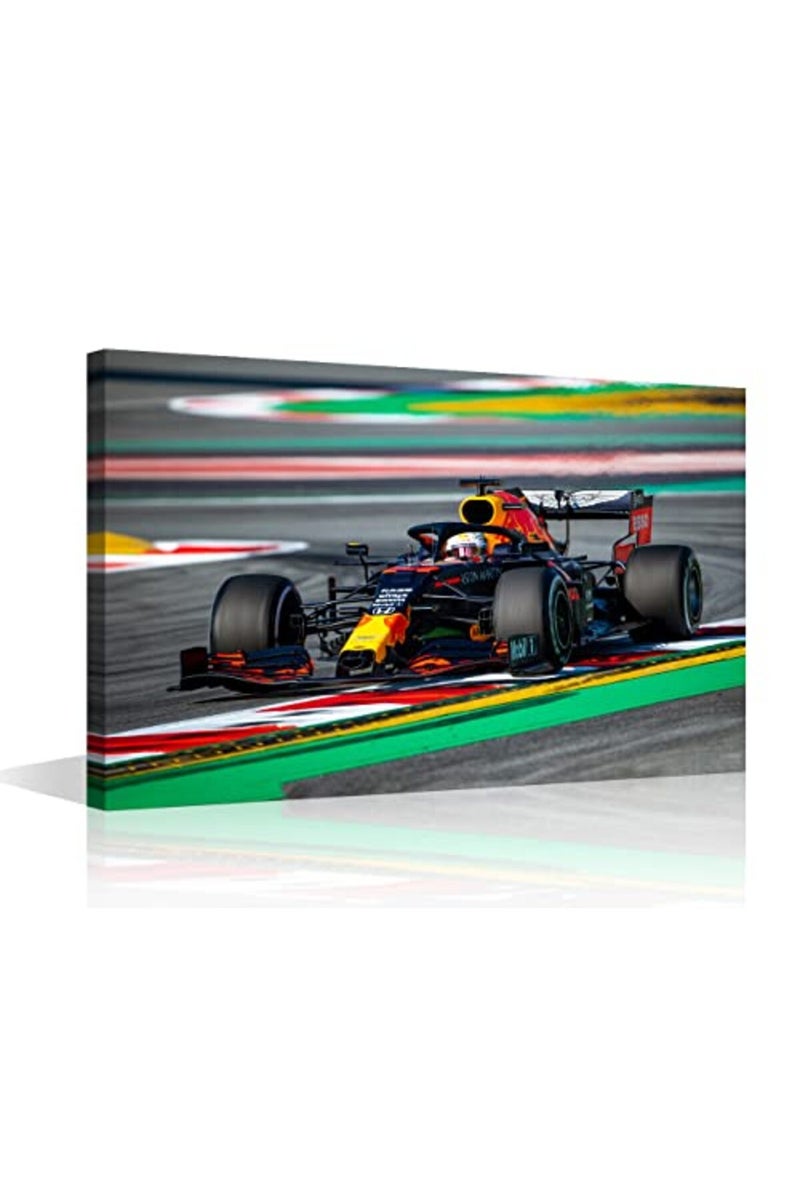 TISHIRON Canvas Wall Art F1 Racing Car Urban Championship World Series Championship Sports Giclee Poster Modern Home Sports Decor for Home Living Room Office Dining Room Framed Ready to Hang - 24"W x 16"H - Image 2