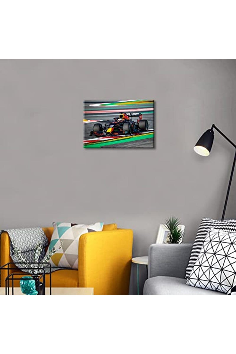 TISHIRON Canvas Wall Art F1 Racing Car Urban Championship World Series Championship Sports Giclee Poster Modern Home Sports Decor for Home Living Room Office Dining Room Framed Ready to Hang - 24"W x 16"H - Image 3