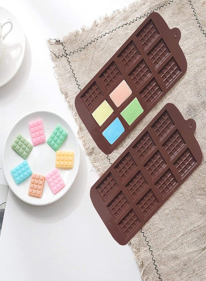 BAKERS 4U قالبان لألواح الشوكولاتة، قوالب شوكولاتة قابلة للفصل، قالب حلوى غير لاصق، قالب وافل شوكولاتة صغير، صينية سيليكون للفدج، قالب ألواح الطاقة، قالب مكعبات الثلج، قالب كيك، حلوى، جيلي، خبز - Image 4