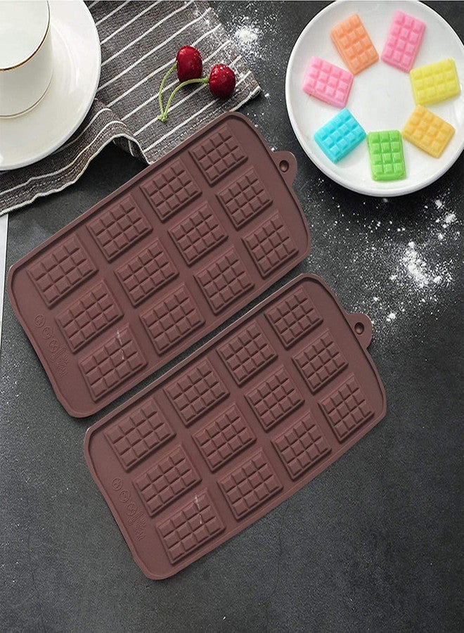 BAKERS 4U قالبان لألواح الشوكولاتة، قوالب شوكولاتة قابلة للفصل، قالب حلوى غير لاصق، قالب وافل شوكولاتة صغير، صينية سيليكون للفدج، قالب ألواح الطاقة، قالب مكعبات الثلج، قالب كيك، حلوى، جيلي، خبز - Image 5