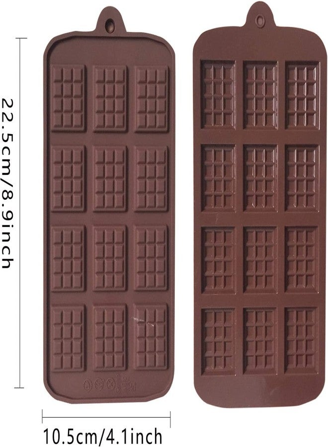 BAKERS 4U قالبان لألواح الشوكولاتة، قوالب شوكولاتة قابلة للفصل، قالب حلوى غير لاصق، قالب وافل شوكولاتة صغير، صينية سيليكون للفدج، قالب ألواح الطاقة، قالب مكعبات الثلج، قالب كيك، حلوى، جيلي، خبز - Image 2