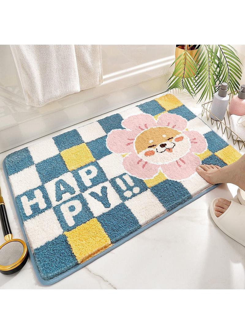 50*80cm Cartoon imitation cashmere carpet, bedroom, bathroom, non-skid foot mat, entrance door absorbent floor washable