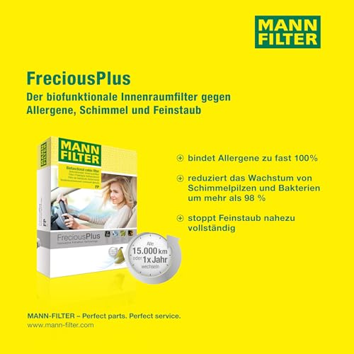MANN FILTER Original MANN-FILTER Interior Filter FP 2733 – FreciousPlus biofunctional pollen filter – For passenger cars - Image 5