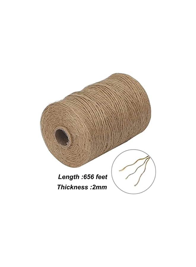 The Bros Jute Twine, 650 Feet Natural Thick Jute String 3Ply Jute Rope For Floristry, Gifts, Diy Arts&Crafts, Decoration, Bundling, Garden And Recycling (Brown,2Mm,200M)  - Image 3
