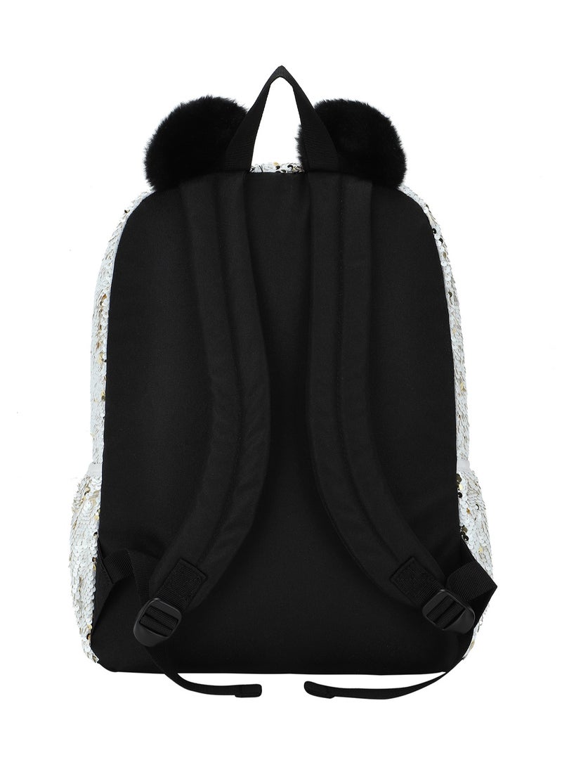 CUBS Sequin Panda Print Waterproof Kids Backpack – 28L Glittery School Bag for Girls (Ages 5–12) | Fits 15" Laptop | Zip Closure | Lightweight, Durable & Stylish - Image 3