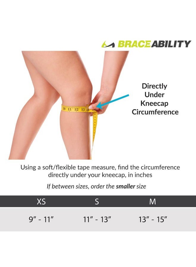 BraceAbility Kids Knee Band - Youth Patellar Tendon Support Strap Child Osgood Schlatter Brace for Jumpers Knee, Patella Tendonitis, Sports Wrap for Running, Soccer, Volleyball, Basketball (M) - Image 2