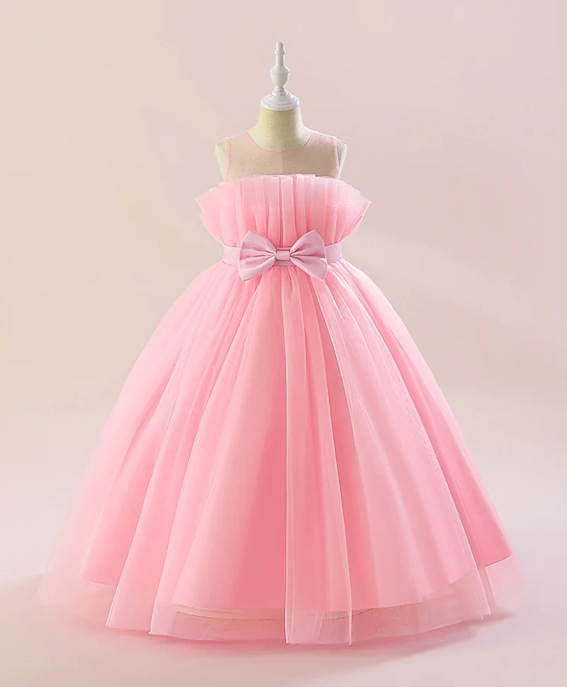 مارك وميا فستان مارك وميا بلا أكمام مع تفاصيل فيونكة - وردي