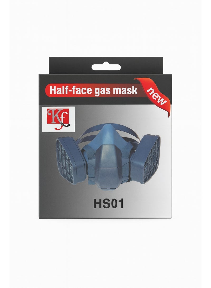KING FORCE Half-Face Gas Mask HS01 with Dual Cartridge Filters – Professional Respirator for Painting, Dust, Chemicals & Industrial Use - Image 1