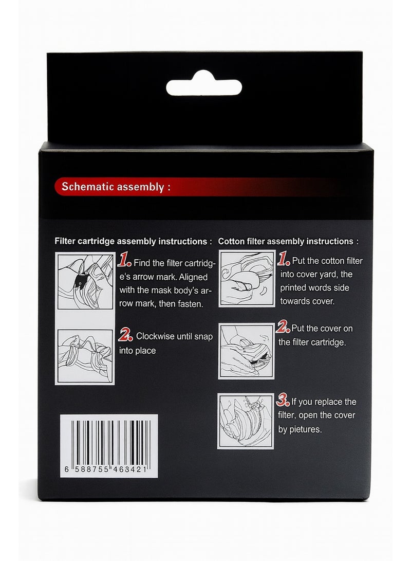 KING FORCE Half-Face Gas Mask HS01 with Dual Cartridge Filters – Professional Respirator for Painting, Dust, Chemicals & Industrial Use - Image 3