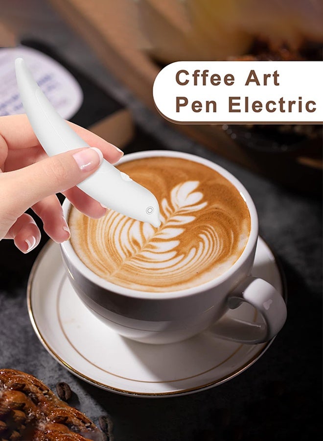 Sweet Life Latte Art Pen, White Spice Pen Electric Coffee Pen for Latte & Food DIY, Works with Cinnamon, Salt, White sugar, Fine Coffee Grinds, Powered by Battery - Image 2