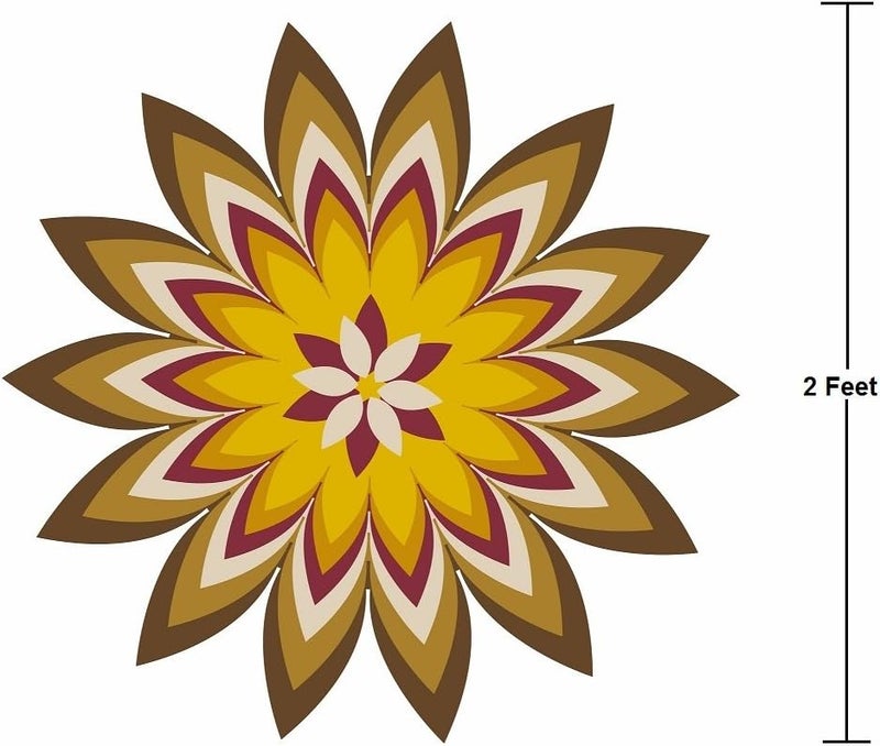 ARS vinyl Floor Stickers Art Beautiful Colorful Rangoli(2 Feet * 2 Feet), Wall Sticker for Living Room/Bedroom/Office and All Decorative Stickers, - Image 4