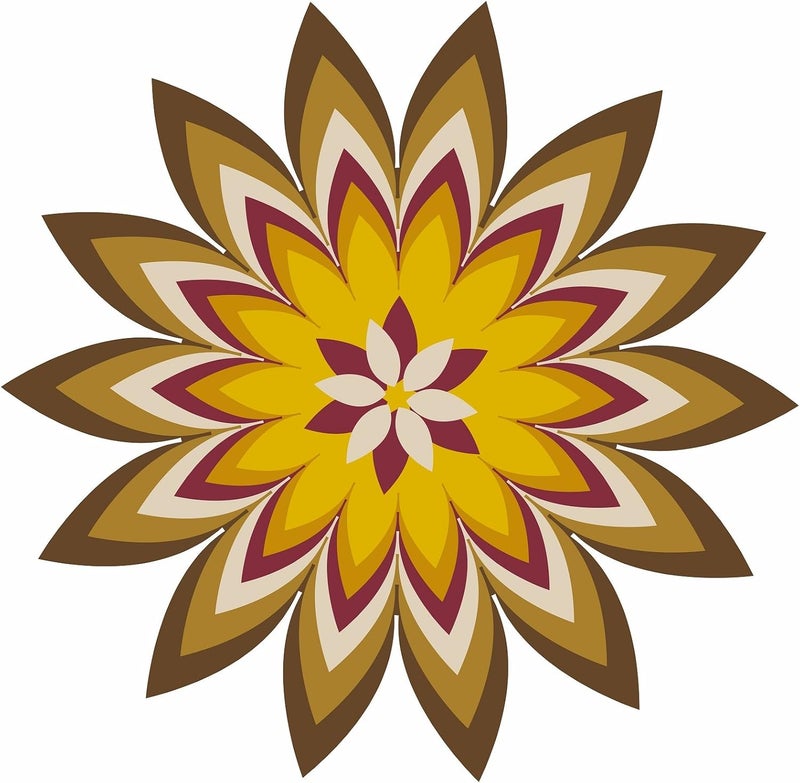 ARS vinyl Floor Stickers Art Beautiful Colorful Rangoli(2 Feet * 2 Feet), Wall Sticker for Living Room/Bedroom/Office and All Decorative Stickers, - Image 1