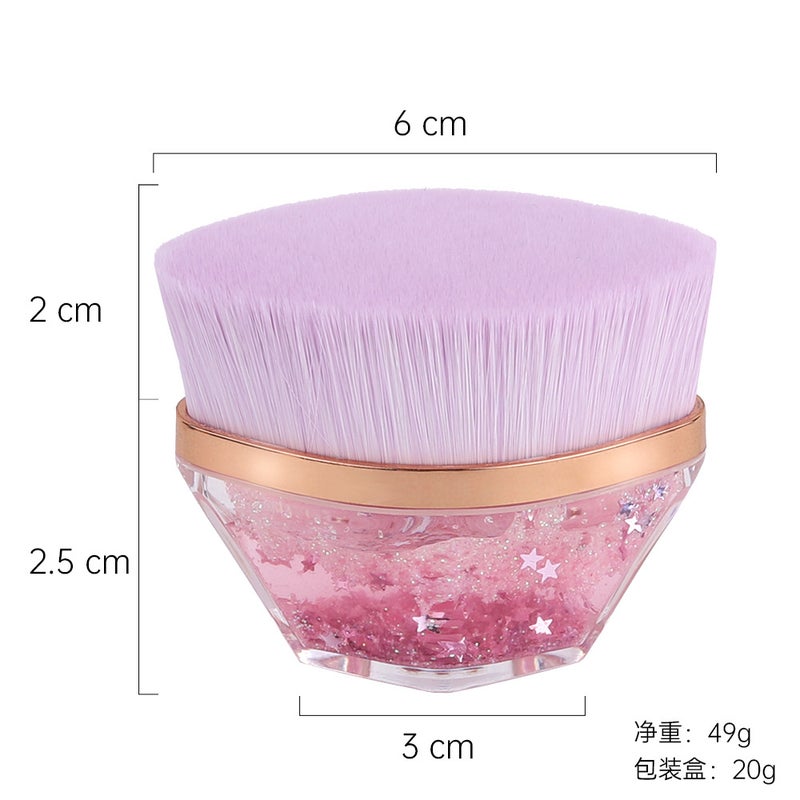 No. 55 foundation makeup brush petal traceless makeup tool flat head portable non-eating powder brush storage box BB brush Pink + UV + box[upgrade] - Image 5