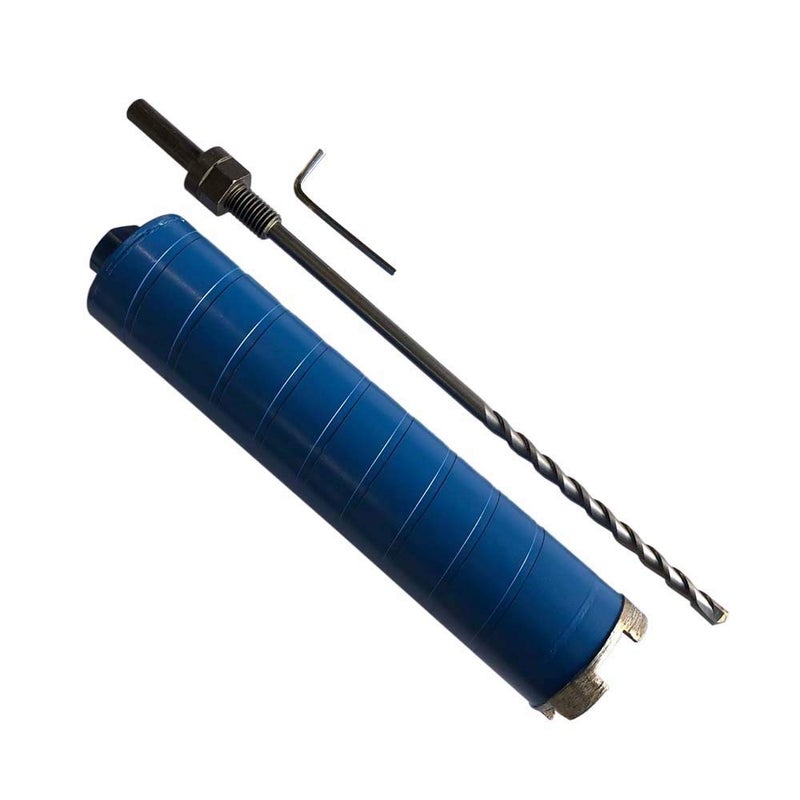 EDiamondTools 2 Dry Diamond Core Drill Bits for Brick and Block with 1/2 Shank Pilot Bit Adapter, 9.5 Drilling Depth, 5/8-11 Arbor - Image 1