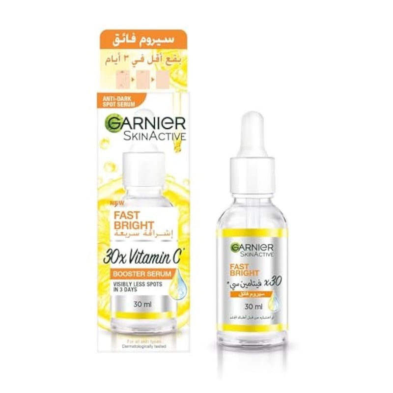 Garnier Fast Bright Vitamin C Serum 30 ml, Face wash and Day Cream Bundle - Image 3