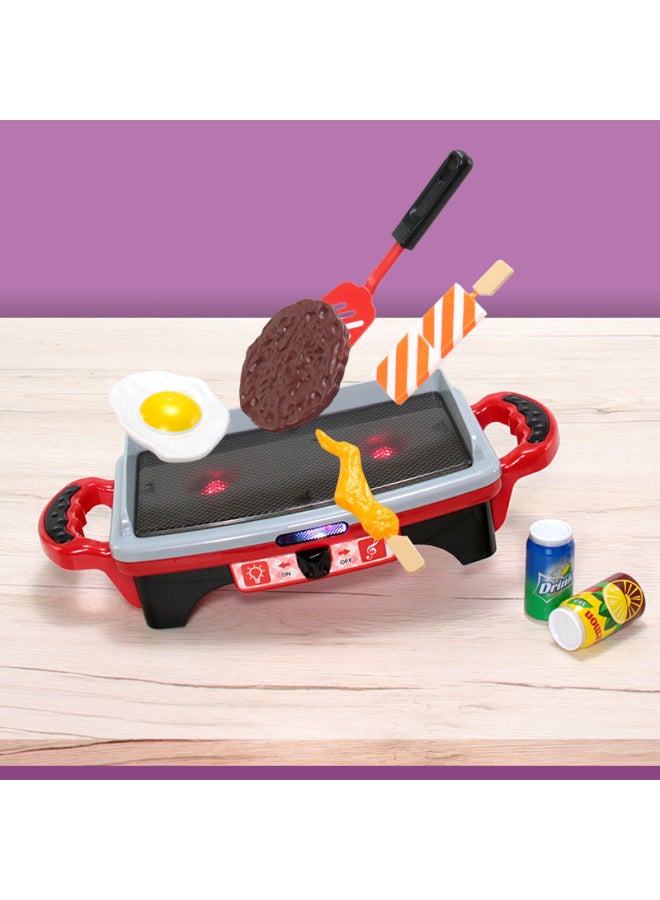 Children's Toys Barbecue Toys Educational Simulation Set Simulation Kebab Rack Kitchen Barbecue Play House Wine Coke-Specifications:Red Barbecue Grill Standard (english Color Box) - Image 5