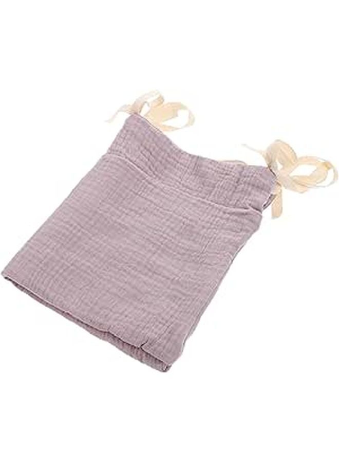 Hanging Diaper Organizer With 2 Cotton Pockets For Crib Stroller Nursery Storage Caddy Purple - Image 1