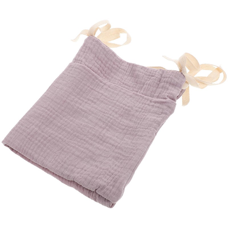 Hanging Diaper Organizer With 2 Cotton Pockets For Crib Stroller Nursery Storage Caddy Purple - Image 2