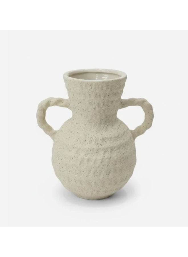 AKDC Elegant Cream Ceramic Vase – 22 cm Smooth Decorative Table Vase - Image 2