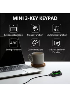 KASTWAVE Mechanical Gaming Keyboard 3 Key Mini Keypad Customize Programmable Macro Keyboard OSU Keypad One Key Control Combo with RGB Backlit for PC Video Game Office Work Sheet Music,HID  - Image 5