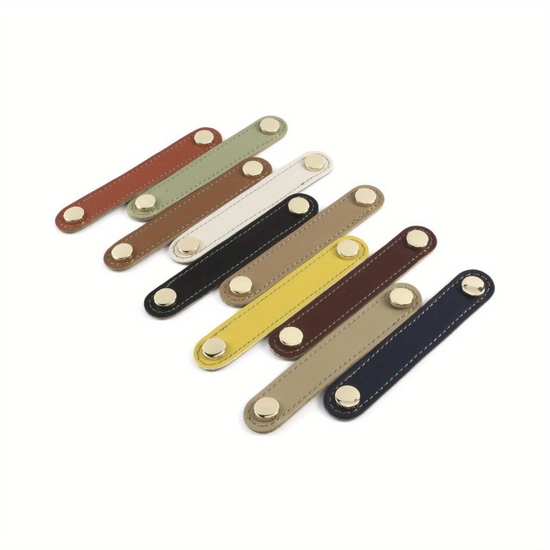 Customized Laser Engraved Leather Cabinet Handles Drawer Pulls Two Pieces 5 59x0 98 Inch Yellow Single Hole Collision Prevention Safe Door Grips - Image 4