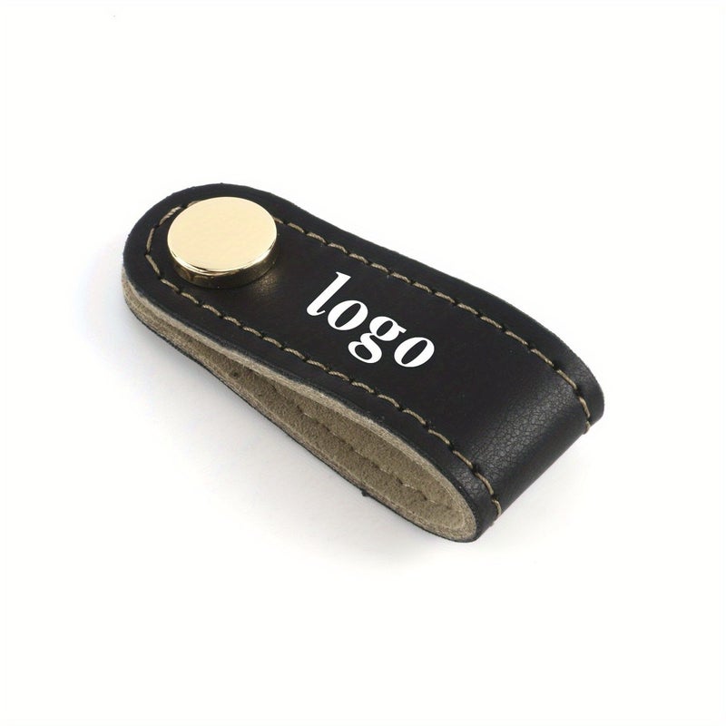 Customized Laser Engraved Leather Cabinet Handles Drawer Pulls Two Pieces 5 59x0 98 Inch Yellow Single Hole Collision Prevention Safe Door Grips - Image 5