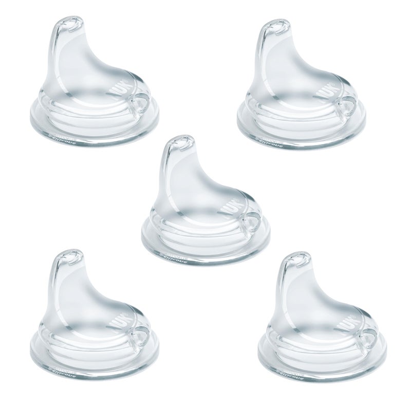 NUK Replacement Silicone Spout for All NUK Active and Learner Cups Clear Pack of 5