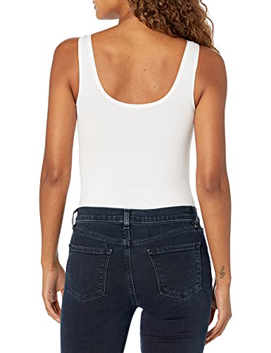 Yummie Women's Ruby Cotton Seamless Shaping Full Back Bodysuit, White, Small/Medium - Image 2
