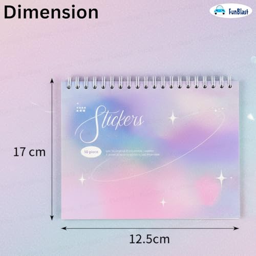FunBlast Kawaii Sticker Book - 50 Sheets/2500 Stickers, Scrapbook Stickers Cute Butterfly Stars Heart Korean Bows Ribbons Self Adhesive Sticker Book (Purple) - Image 2