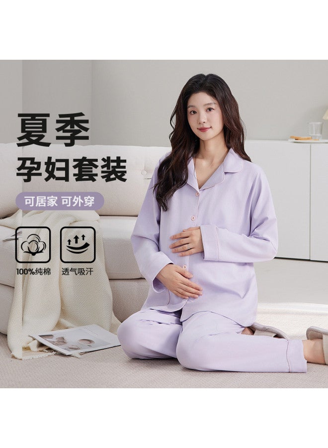 Nordon Summer Women'S Pajama Set - Long Sleeve & Pants Soft Open Front Solid Color Loungewear - Image 2