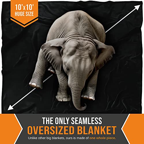 EasyFluffy Big Oversized Blanket 120x120 Inches, Extra Soft, Lightweight, Worlds Biggest Blanket (Black) - Image 4