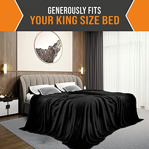 EasyFluffy Big Oversized Blanket 120x120 Inches, Extra Soft, Lightweight, Worlds Biggest Blanket (Black) - Image 3
