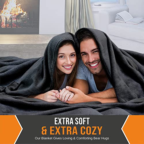 EasyFluffy Big Oversized Blanket 120x120 Inches, Extra Soft, Lightweight, Worlds Biggest Blanket (Black) - Image 2
