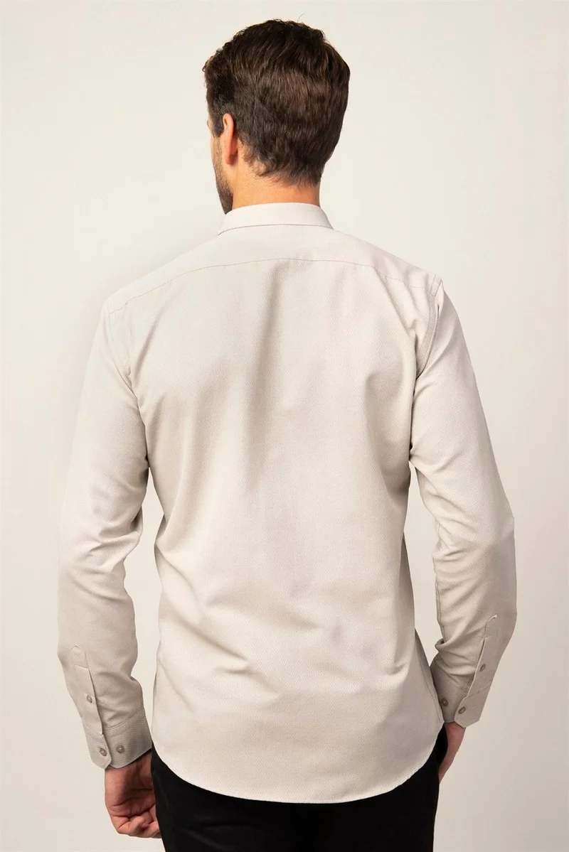 Tudors Modern Fit Long Sleeve Dobby Tie Men's Shirt