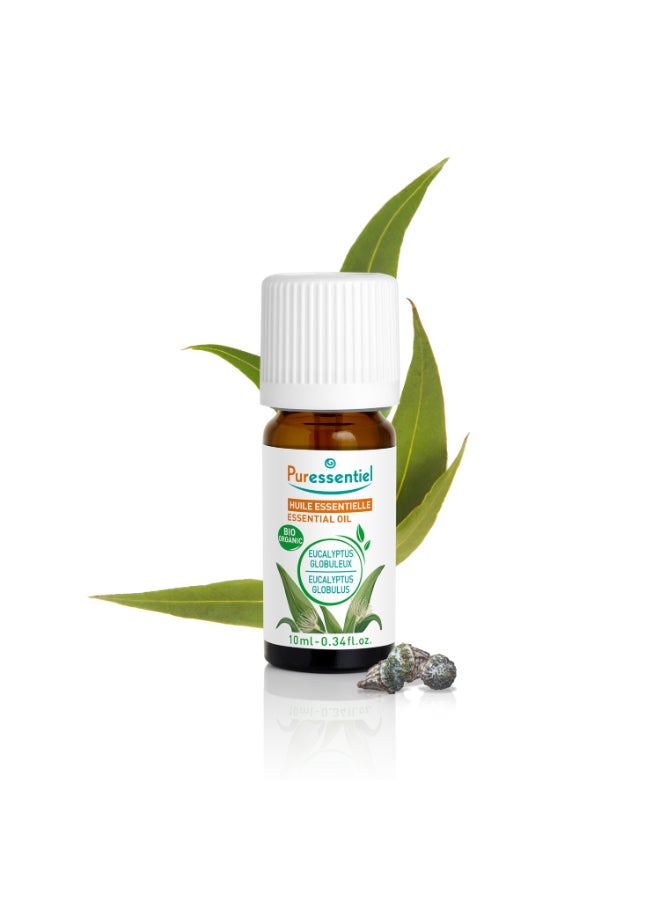 Puressentiel Organic Eucalyptus Globulus Essential Oil 10ml | 100% Pure & Natural for Respiratory Relief | Recommended During Colds, Flu & Sinusitis, 0.34 fl oz - Image 3