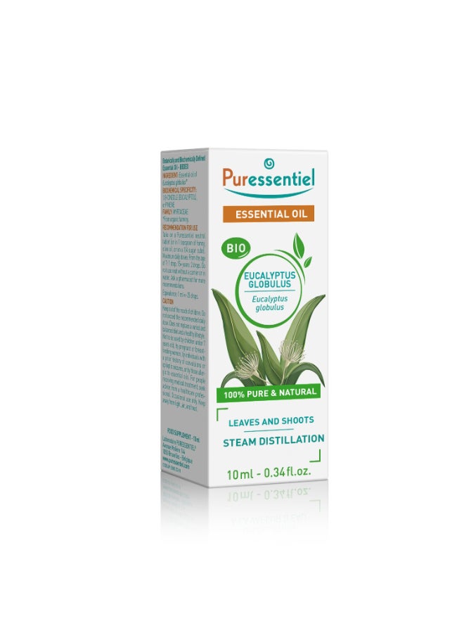 Puressentiel Organic Eucalyptus Globulus Essential Oil 10ml | 100% Pure & Natural for Respiratory Relief | Recommended During Colds, Flu & Sinusitis, 0.34 fl oz - Image 4