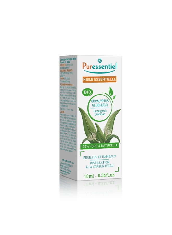 Puressentiel Organic Eucalyptus Globulus Essential Oil 10ml | 100% Pure & Natural for Respiratory Relief | Recommended During Colds, Flu & Sinusitis, 0.34 fl oz - Image 5