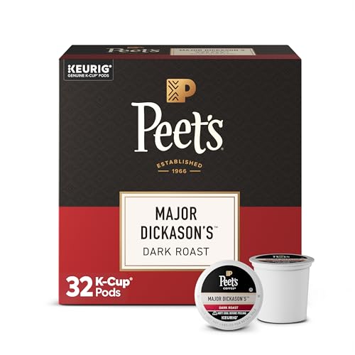 Peet's Coffee Peets Coffee Dark Roast Keurig KCup Pods 100 Arabica Coffee  Major Dickasons Blend 32 Count 1 Box of 32 KCup Pods - Image 1