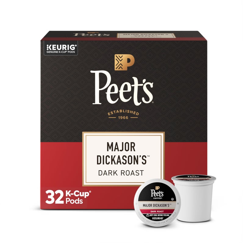 Peet's Coffee Peets Coffee Dark Roast Keurig KCup Pods 100 Arabica Coffee  Major Dickasons Blend 32 Count 1 Box of 32 KCup Pods - Image 3
