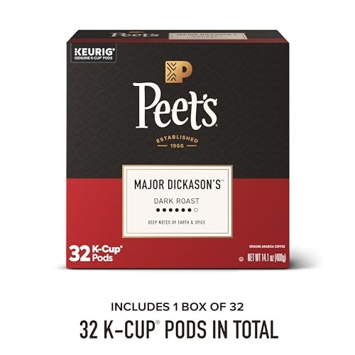 Peet's Coffee Peets Coffee Dark Roast Keurig KCup Pods 100 Arabica Coffee  Major Dickasons Blend 32 Count 1 Box of 32 KCup Pods - Image 5