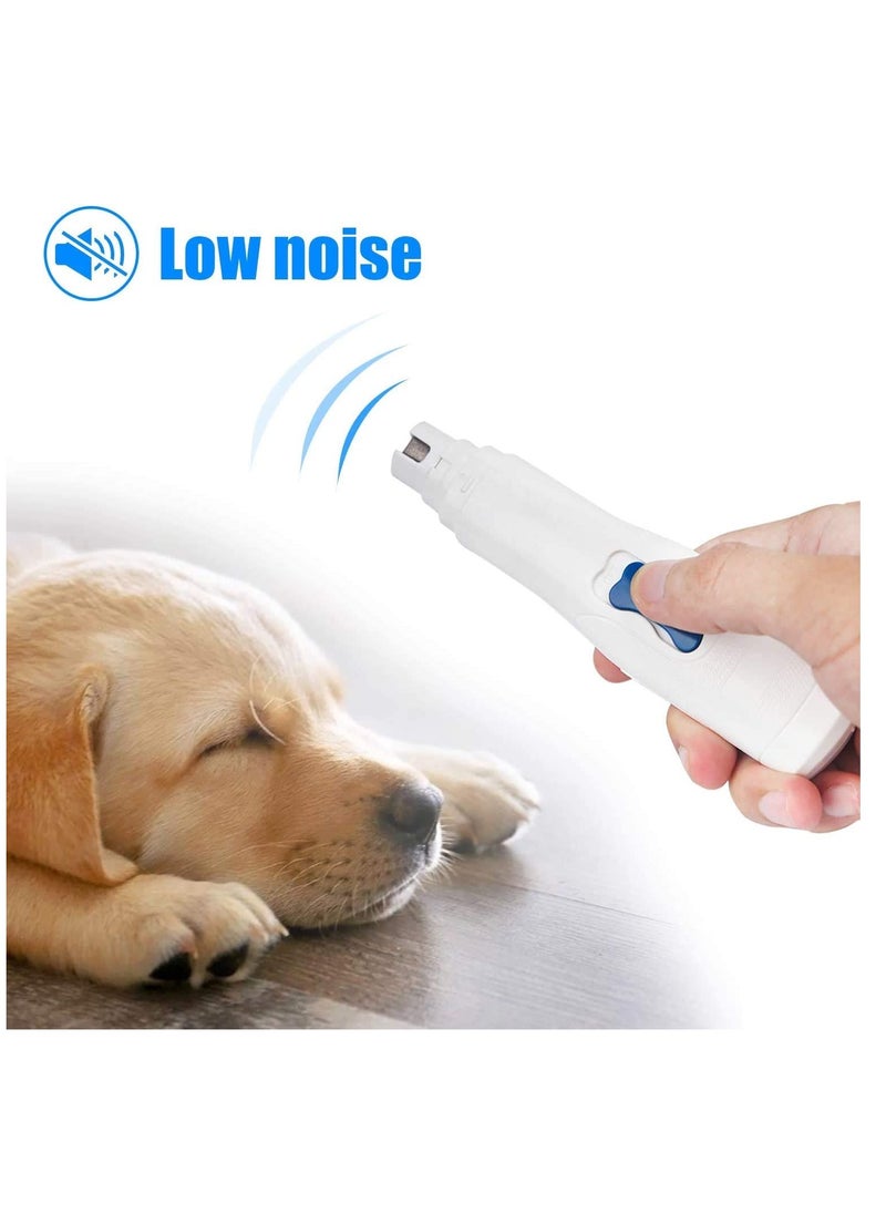 Pet Nail File Grinder Ultra Quiet Professional Trimmer Low Noise Long Working Time Adjustable Most Powerful 2 in 1 for Small Medium Large Breed Dog Cat Grinder Clipper
