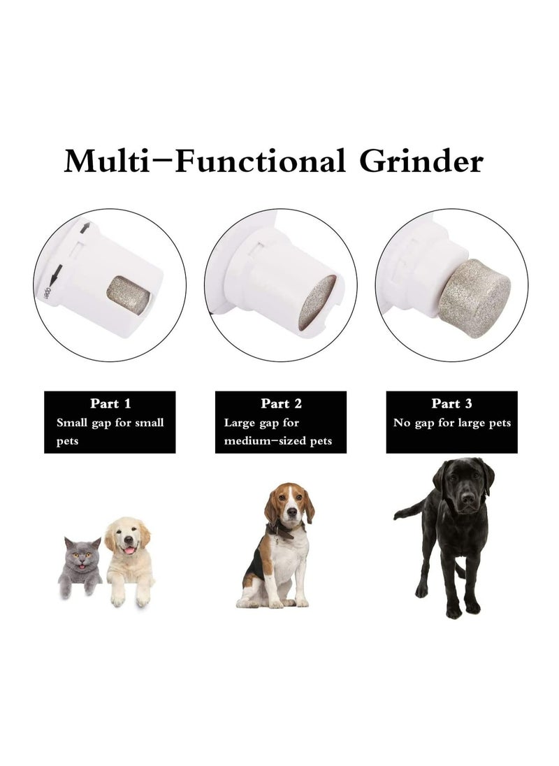 Pet Nail File Grinder Ultra Quiet Professional Trimmer Low Noise Long Working Time Adjustable Most Powerful 2 in 1 for Small Medium Large Breed Dog Cat Grinder Clipper