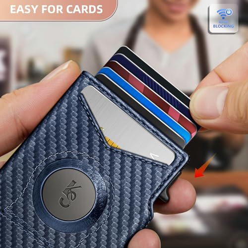KEMISANT Airtag Wallet Men,Mens Slim Front Pocket Wallet Money Clip Standard or Apple Airtag Use 3.8"×2.8"×0.9" - Image 5