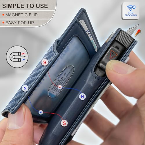 KEMISANT Airtag Wallet Men,Mens Slim Front Pocket Wallet Money Clip Standard or Apple Airtag Use 3.8"×2.8"×0.9" - Image 4