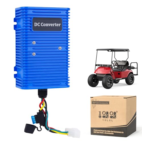 9.99WORLD MALL Universal Golf Cart Voltage Reducer DC Converter 36V or 48V to 12V 30 A 360W for EZGO Club Car Yamaha Golf Carts, with Power Cables - Image 1