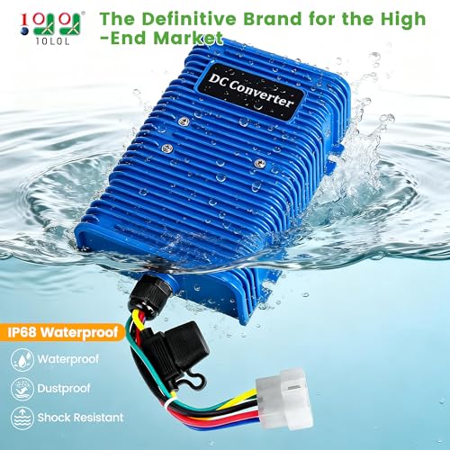 9.99WORLD MALL Universal Golf Cart Voltage Reducer DC Converter 36V or 48V to 12V 30 A 360W for EZGO Club Car Yamaha Golf Carts, with Power Cables - Image 3