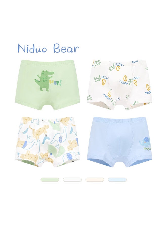 Niduoxiong Niduoxiong Boys' Underwear, Children's Cotton Boxer Briefs, Toddler And Young Boys' Boxer Shorts, Kids' Underpants, 4-pack  - Image 5