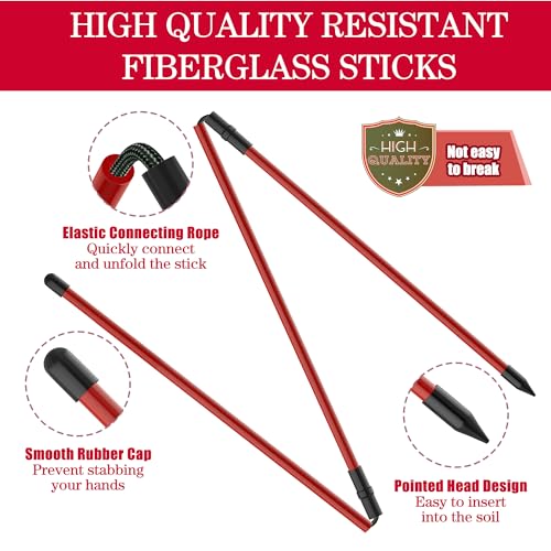 Seticek Golf Alignment Sticks 2 Pack,Upgraded 48" Collapsible Alignment Stick Golf Training Aid for Aiming, Putting, Swing Trainer, Golf Training Sticks with Clear Tube Case（Red） - Image 2
