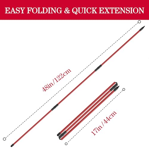Seticek Golf Alignment Sticks 2 Pack,Upgraded 48" Collapsible Alignment Stick Golf Training Aid for Aiming, Putting, Swing Trainer, Golf Training Sticks with Clear Tube Case（Red） - Image 4